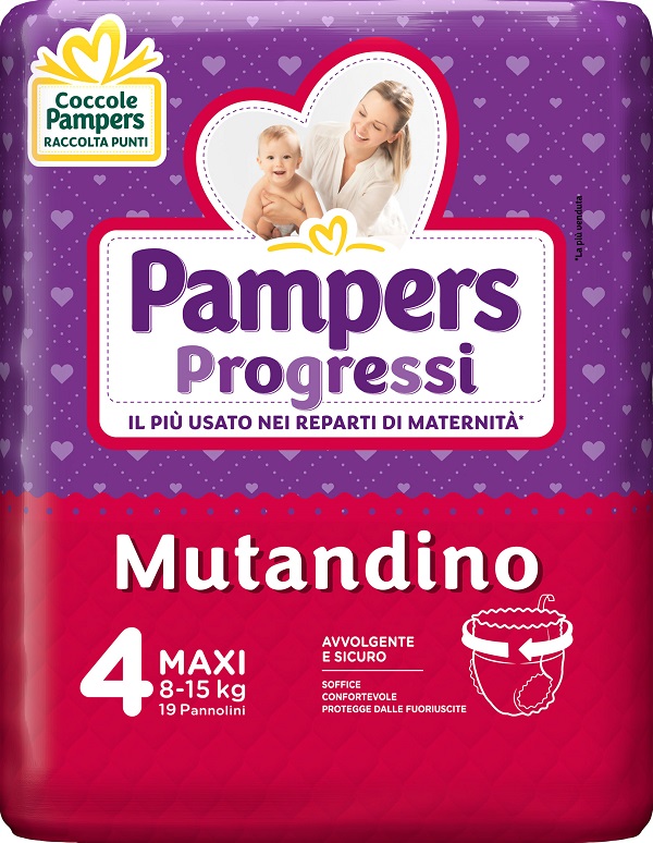 Pampers Pannolini Progressi Mutandino Maxi taglia 4, 19 pz Acquisti online  sempre convenienti